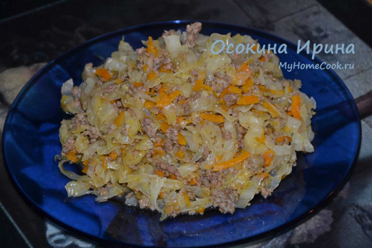 Рагу из фарша с капустой