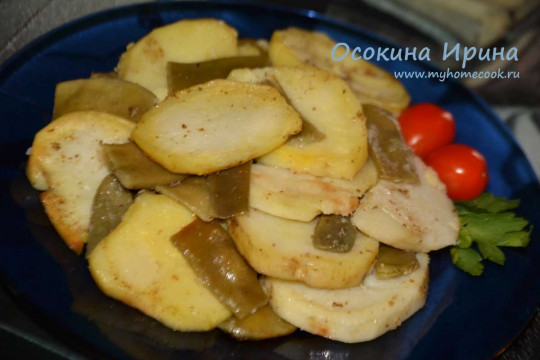 Картофель с фасолью в духовке