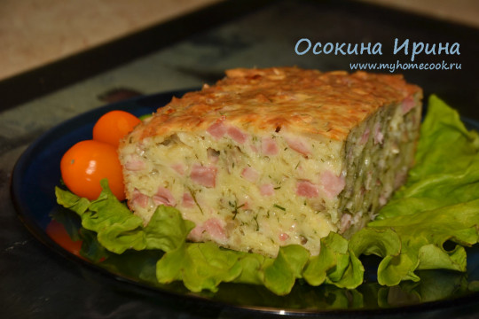 Сырный пирог с ветчиной и семечками