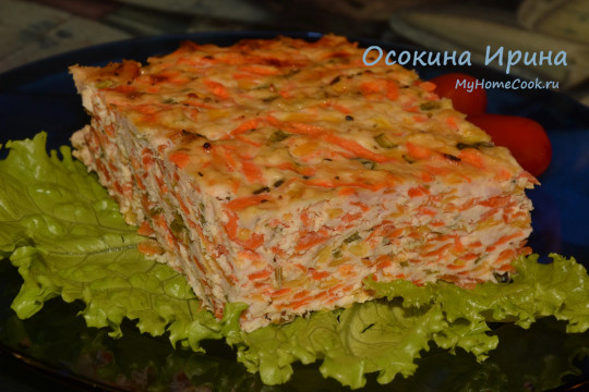 Морковная запеканка с куриным фаршем